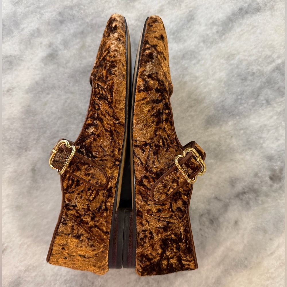Sam Edelman Brown Velvet Mary Jane Flats - Picture 3 of 5